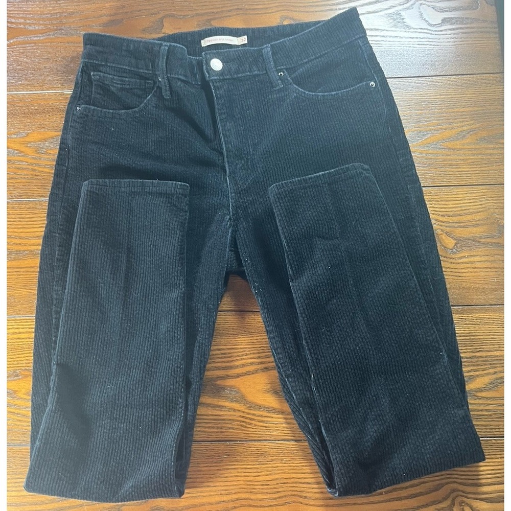 Levi's 721 High Rise Skinny Corduroy Jeans Women's 32 Black
